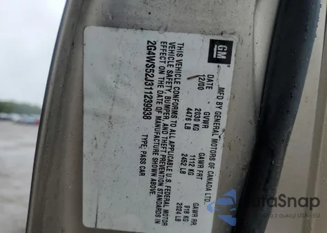 2001 Buick Century Custom from USA, damaged, VIN 2G4WS52J311239938